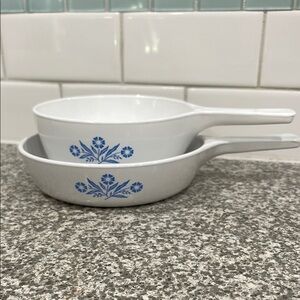 Vintage Corningware Cornflower Sauce Pan set of 2 Cookware